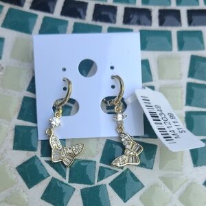 Elegant Gold Butterfly Earrings